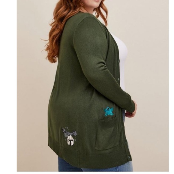 TORRID NWT STAR WARS THE MANDALORIAN BUTTON FRONT CARDIGAN SWEATER - Picture 3 of 6
